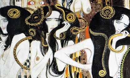 Gustav Klimt, Beethovenfries (particolare): Die drei Gorgonen