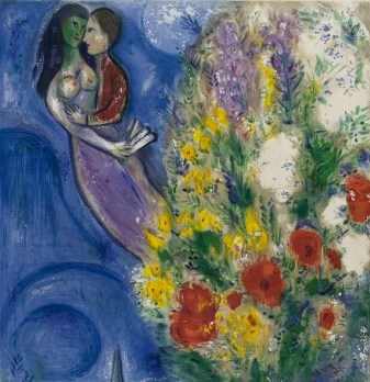 Chagall - Pair of lovers and flowers